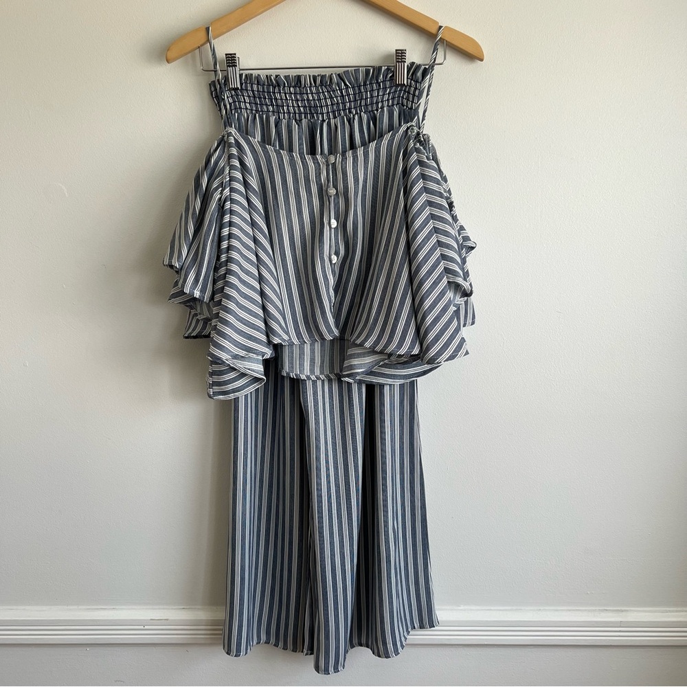 Vintage Havana Striped Blue and White Two-Piece Set